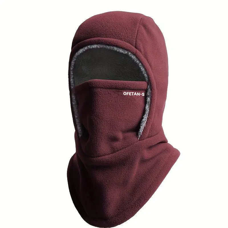 Unisex Fleece Lined Hooded Hat, Balaclava Hats, Winter Outdoor Windproof Face & Neck Protection, Thickened Cycling Mask, Snowboarding Skiing Cap