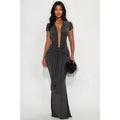 Vividly Sharp Maxi Dress - Charcoal